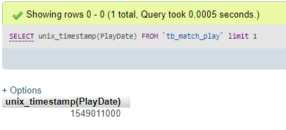 mysql unix_timestamp