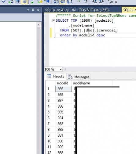 ทำไม sql server 2016 แสดงได้แค่ 999 record ครับ ในโปรแกรมที่เขียนก็แค่ 999