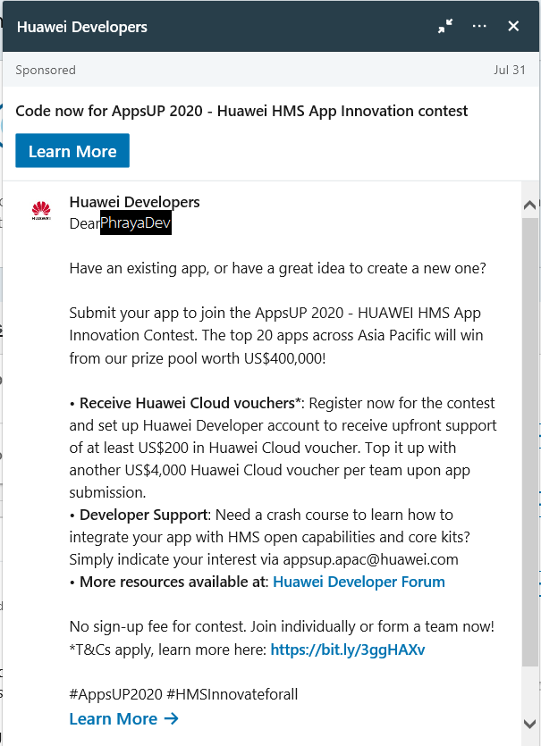 Huawei App Up 2020