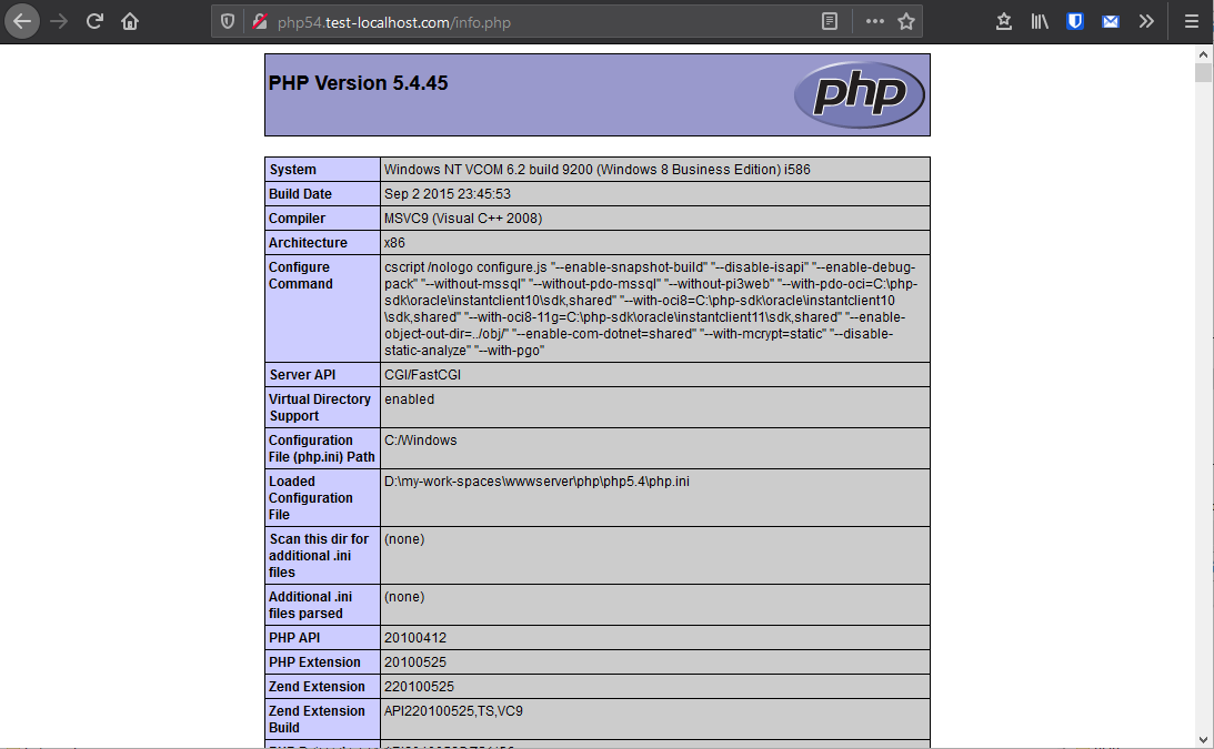 php localhost