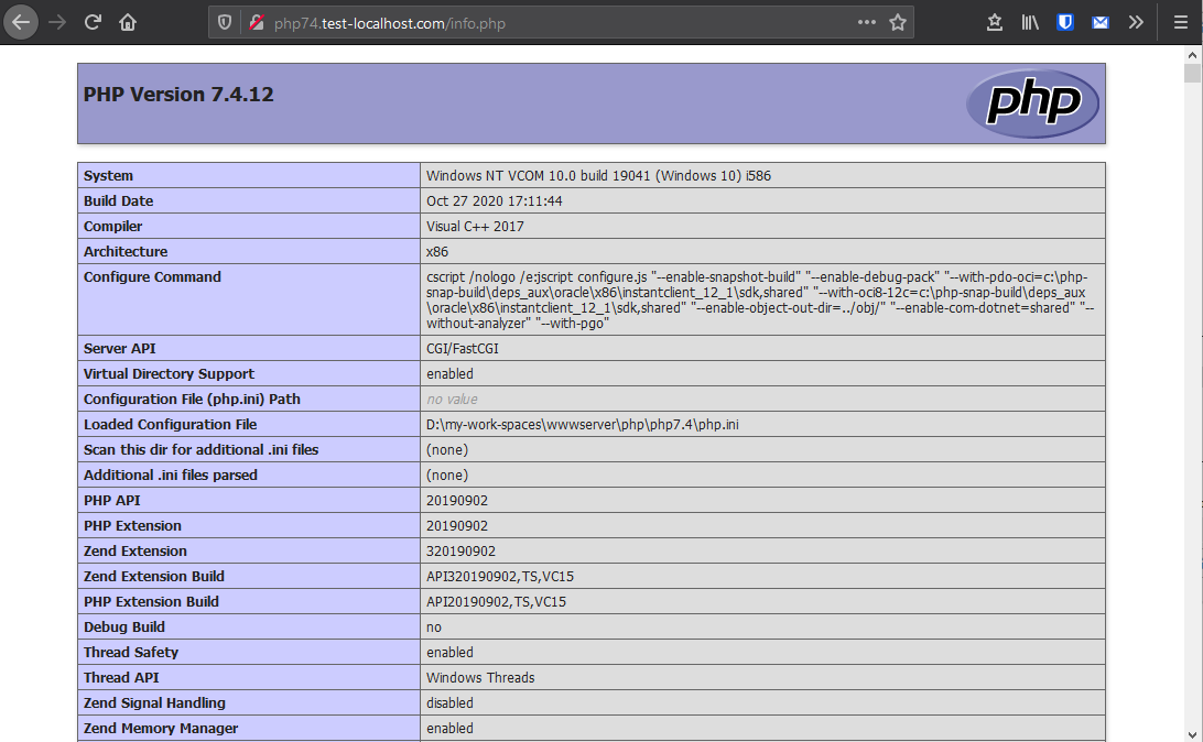 php localhost