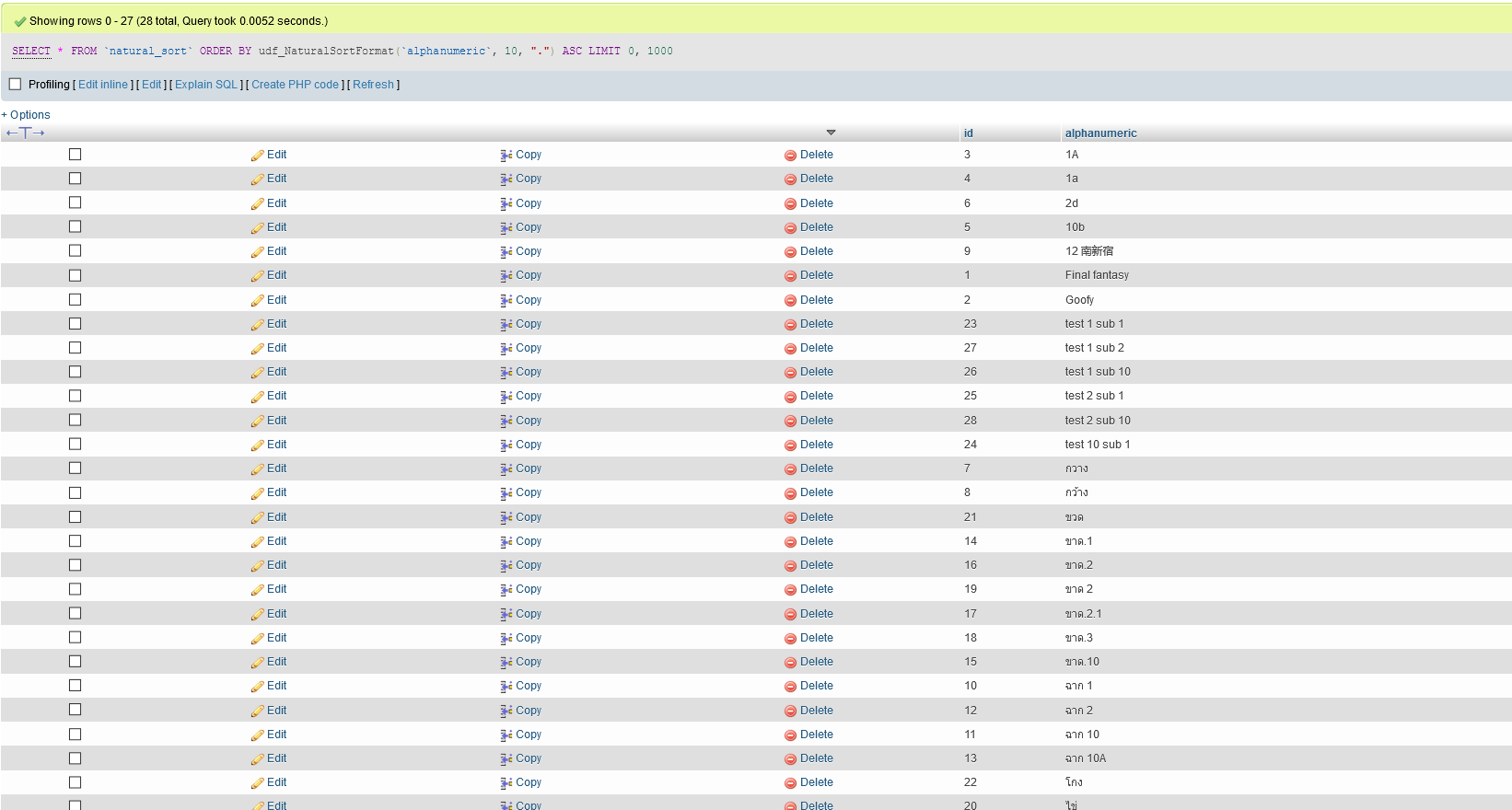 more ss mysql nat sort