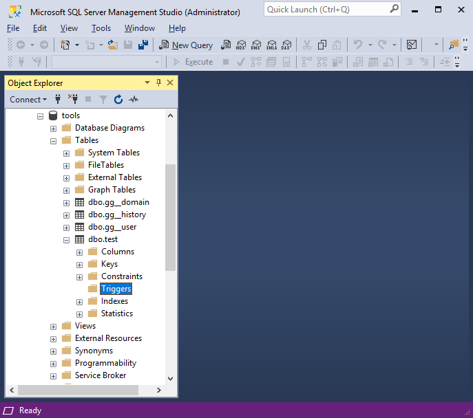 ตัวอย่างรูปภาพ จาก SSMS -> Table Trigger