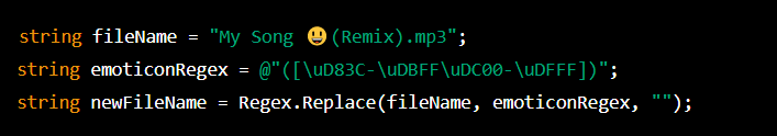 C# remove emoticons from file name