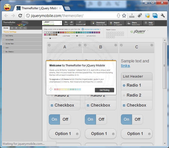 jQuery Mobile Theme Roller jQuery Mobile Theme Roller