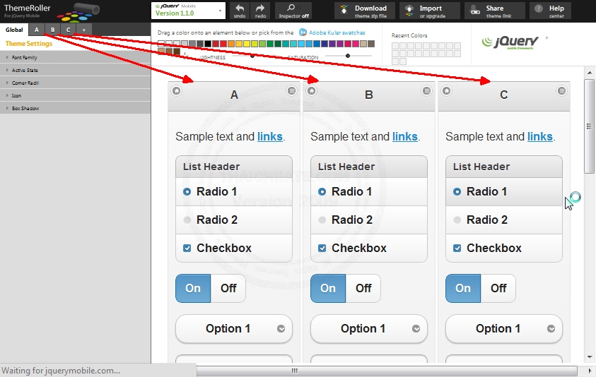 jQuery Mobile Theme Roller jQuery Mobile Theme Roller