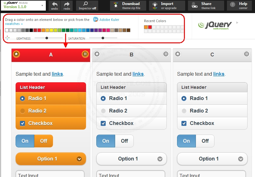 jQuery Mobile Theme Roller jQuery Mobile Theme Roller