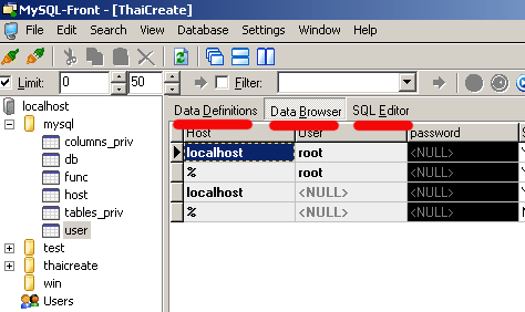 Mysql Frame MySQL-Front 3.0