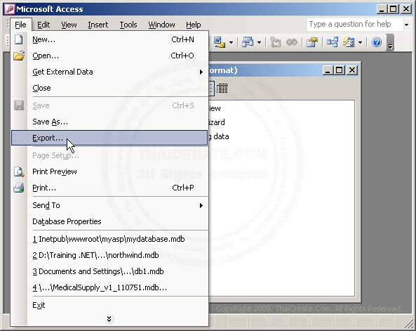 Access Output Microsoft Access Import/Export