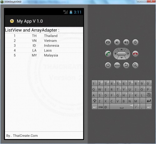 Android ArrayAdapter Example Android ArrayAdapter Example