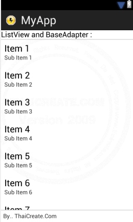 Android BaseAdapter Example Android BaseAdapter Example