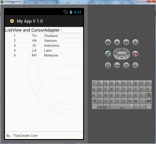 Android CursorAdapter Example