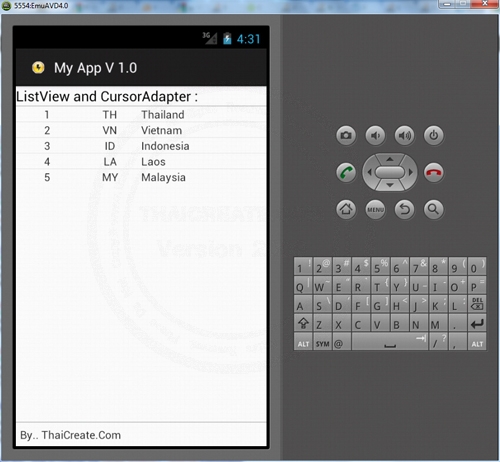 Android CursorAdapter Example Android CursorAdapter Example