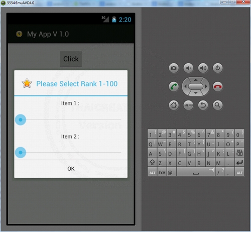 Android SeekBar in Alert Dialog Popup Android SeekBar in Alert Dialog Popup