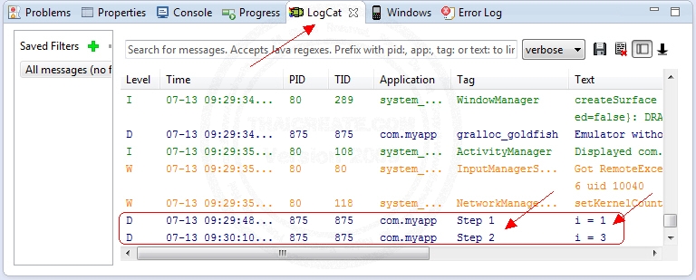 การใช้งาน Debugging (LogCat) ในการเขียน Android บนโปรแกรม Eclipse IDE ...
