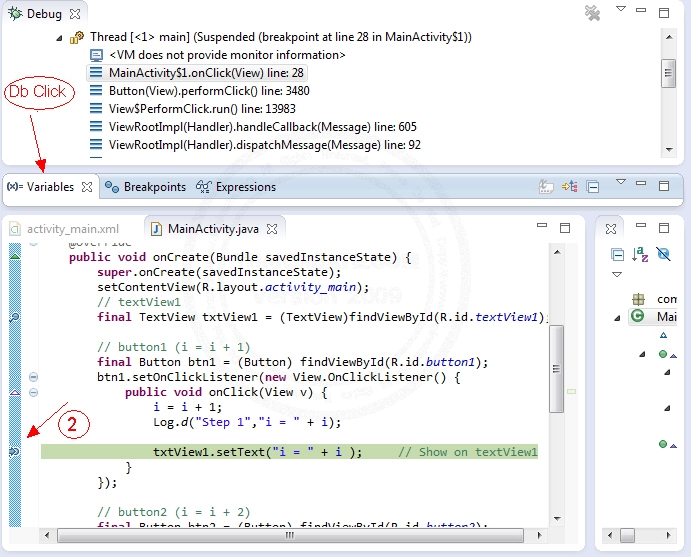 การใช้งาน Debugging (LogCat) ในการเขียน Android บนโปรแกรม Eclipse IDE ...