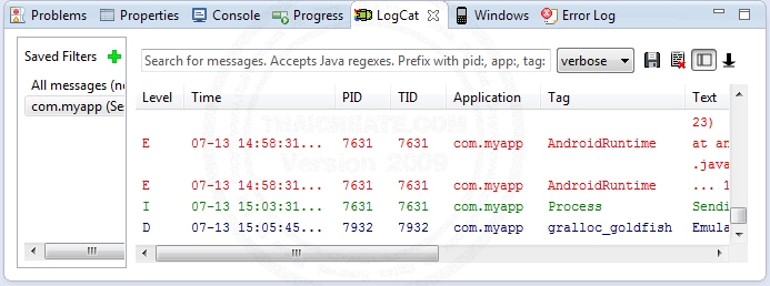 การใช้งาน Debugging (LogCat) ในการเขียน Android บนโปรแกรม Eclipse IDE ...