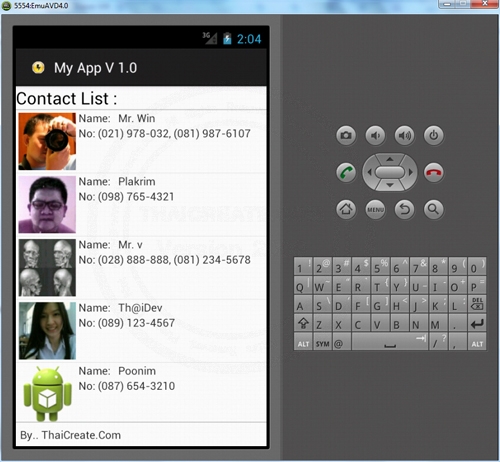 Android People Contact List