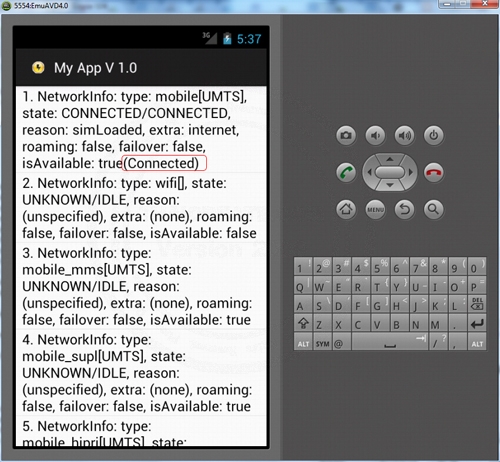 Android Get and Show NetworkInfo