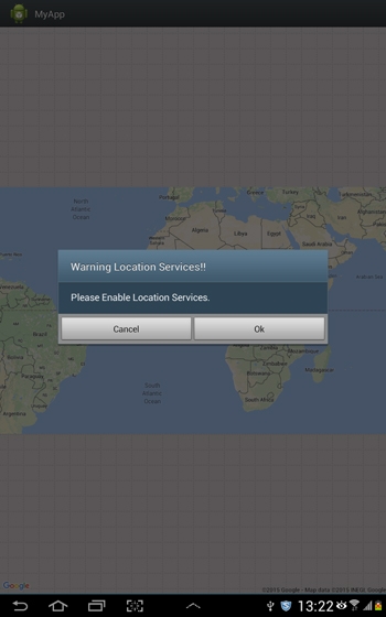 Android Google Map : Check Enable Location Services