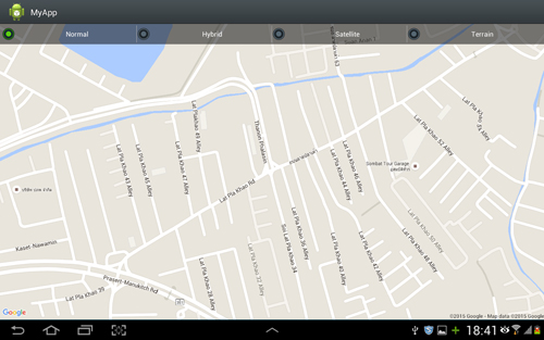 Android Google Map : Change Map Type (NORMAL,HYBRID,SATELLITE,TERRAIN) Android Google Map : Change Map Type (NORMAL,HYBRID,SATELLITE,TERRAIN)