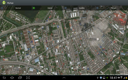 Android Google Map : Change Map Type (NORMAL,HYBRID,SATELLITE,TERRAIN)