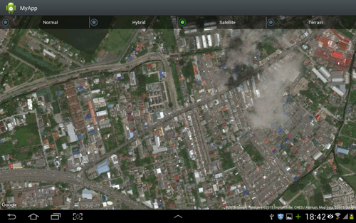 Android Google Map : Change Map Type (NORMAL,HYBRID,SATELLITE,TERRAIN)