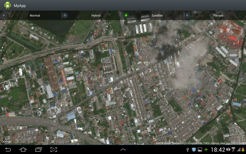 Android Google Map : Change Map Type (NORMAL,HYBRID,SATELLITE,TERRAIN) Android Google Map : Change Map Type (NORMAL,HYBRID,SATELLITE,TERRAIN)