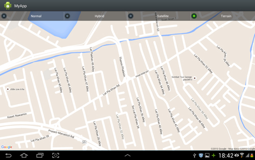 Android Google Map : Change Map Type (NORMAL,HYBRID,SATELLITE,TERRAIN)