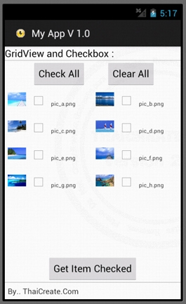 Android Circular Checkbox Android GridView and Checkbox