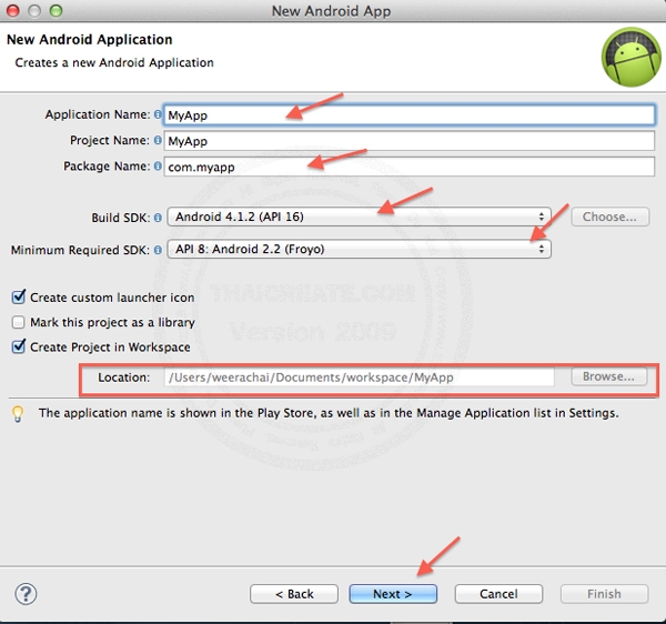 Android Mac Eclipse Create Project Run Emulator