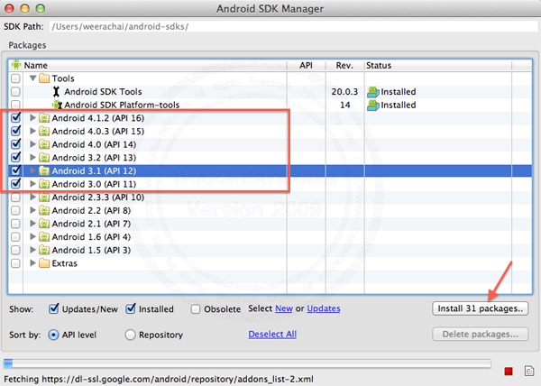 Android Mac Install Android  (ADT) Plugin and Android SDK