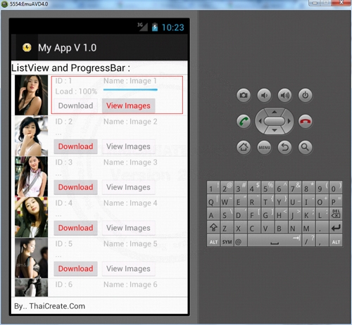 Android Multiple Download file in ListView and Show Progress unit percentage