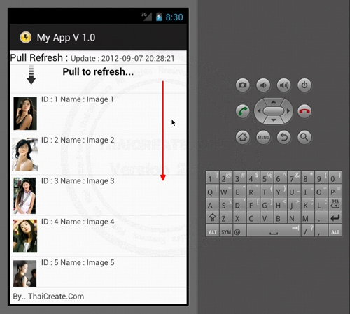 Android  Pull down to refresh (php and mysql)