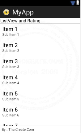 Android Rating (Vote) and ListView Part 1 Android Rating (Vote) and ListView Part 1