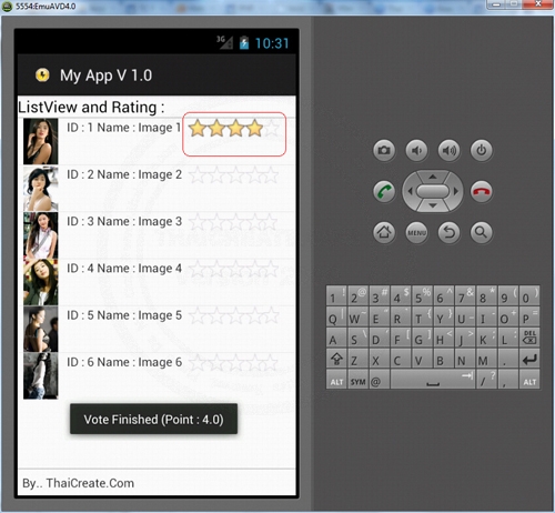 Android Rating (Vote) and ListView Part 1 Android Rating (Vote) and ListView Part 1