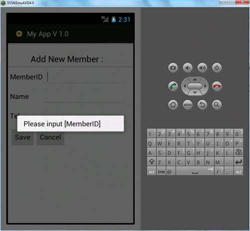 Android SQLite Add Insert Android SQLite Add Insert