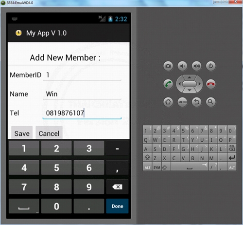 Android SQLite Add Insert Android SQLite Add Insert