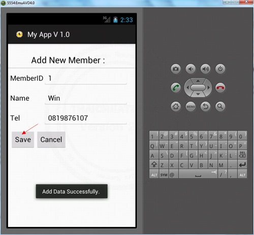 Android SQLite Add Insert Android SQLite Add Insert