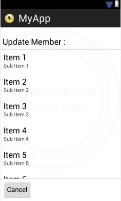 Android SQLite Edit Update