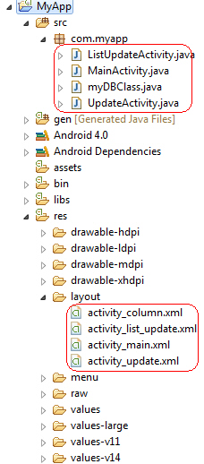 Android SQLite Edit Update