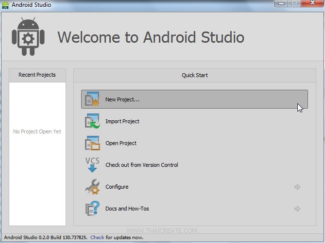 Android Studio Create Run Project