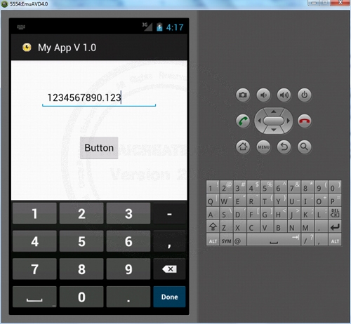 Number (Decimal) (EditText) - Android Widgets Example