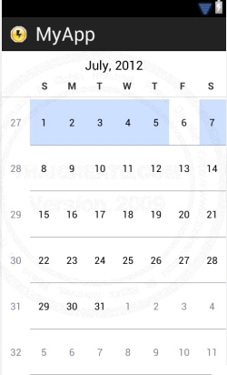 CalendarView - Android Widgets