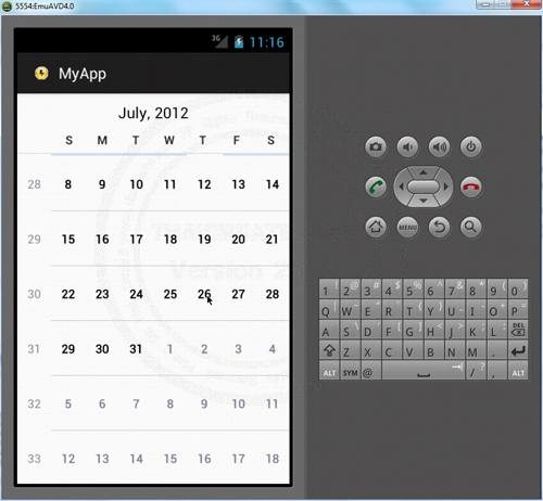 CalendarView - Android Widgets CalendarView - Android Widgets
