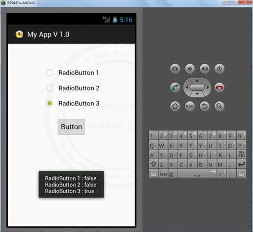 RadioGroup - Android Widgets