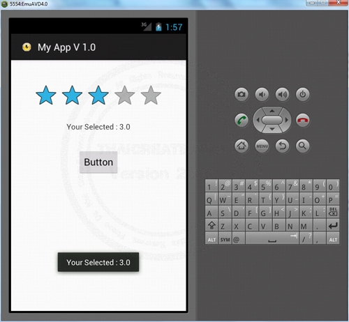 RatingBar - Android Widgets Example