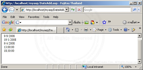 ASP/VbScript DateAdd