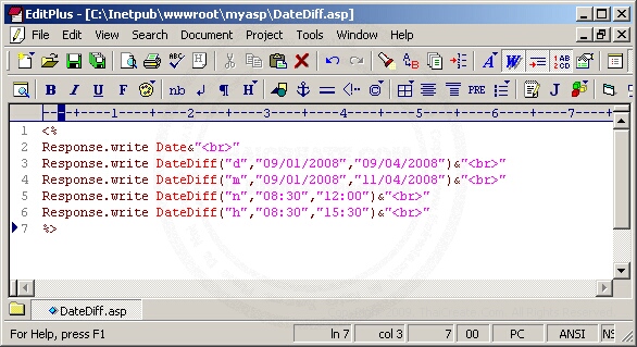 ASP/VbScript DateDiff