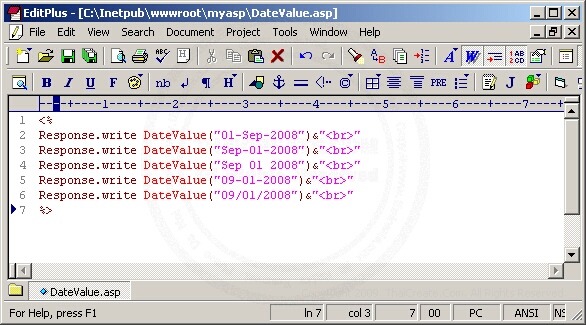ASP/VbScript DateValue